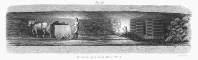 Interior de una mina de carbón, 1862 de Unbekannt