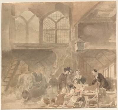 Interior de una posada, 1800s de Unbekannt