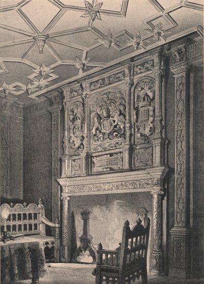 Interior de una casa antigua en Enfield, Middlesex, conocida como 