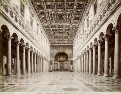Interior de la Basílica de San Pablo Extramuros, Roma, Italia, finales del siglo XIX o principios del siglo XX de Unbekannt