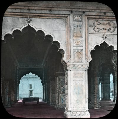 Interior del Diwan-i-Khas, Fuerte Rojo, Delhi, India, finales del siglo XIX o principios del siglo XX de Unbekannt
