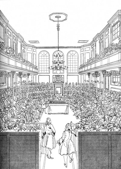 Interior de la Cámara de los Comunes en 1742, 1905 de Unbekannt