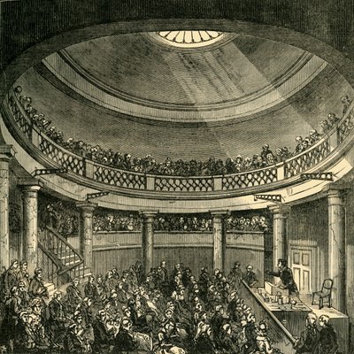 Interior de la Rotonda, Blackfriars Road, en 1820, c. 1878 de Unbekannt