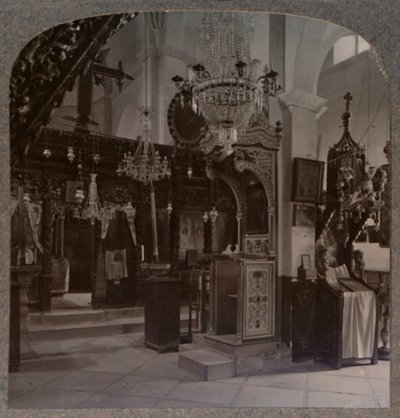 Interior de la sinagoga donde Cristo predicó, Nazaret, c. 1900 de Unbekannt
