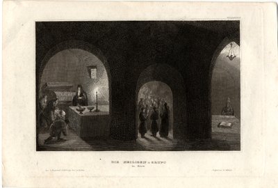 Vista interior de la Tumba Sagrada en el Monasterio de las Cuevas de Kiev, 1850 de Unbekannt