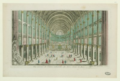 Vista interior de la catedral Notre-Dame de París, ca 1770 de Unbekannt