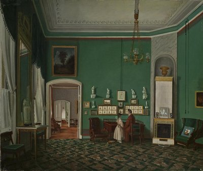 Interior con una enfilada, 1830s de Unbekannt