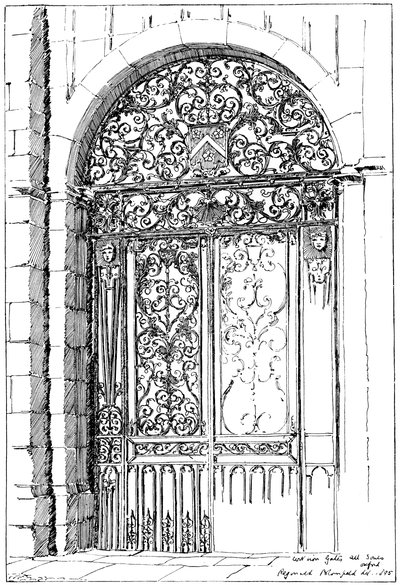 Puertas de hierro de All Souls, Oxford, 1899 de Unbekannt