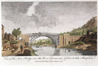 Puente de hierro sobre el Severn en Ironbridge, Coalbrookdale, Inglaterra, construido en 1779 de Unbekannt