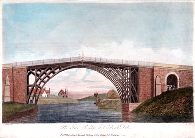 Puente de hierro sobre el Severn en Ironbridge, Coalbrookdale, Inglaterra, construido 1779-1809 de Unbekannt