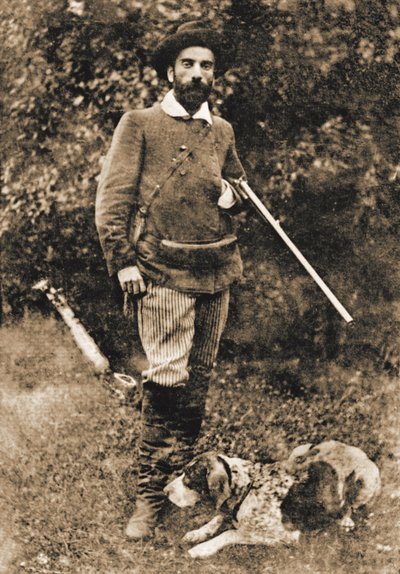 Isaac Ilyich Levitan 1860-1900 con su perro Vesta de Unbekannt