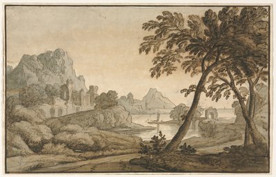 Paisaje italiano, 1700s de Unbekannt