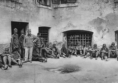 Prisioneros italianos en el Castillo de Ljubljana Laibach, Primera Guerra Mundial, 1915 de Unbekannt