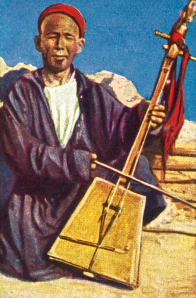 Músico itinerante, Mongolia, c1928 de Unbekannt