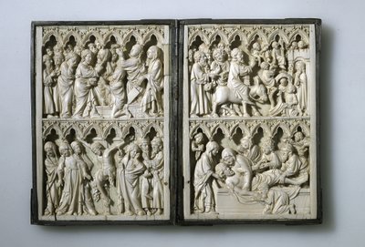 Díptico de marfil con escenas de la Vida de Cristo Propiedad de la Reina Jadwiga de Polonia, siglo XIV de Unbekannt