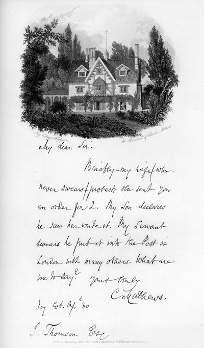 Ivy Cottage, Highgate, residencia de Charles Mathews, principios del siglo XIX, 1840 de Unbekannt