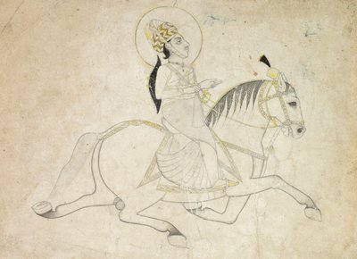 Jai Singh III de Jaipur r. 1818-1835 montando, c. 1820 de Unbekannt