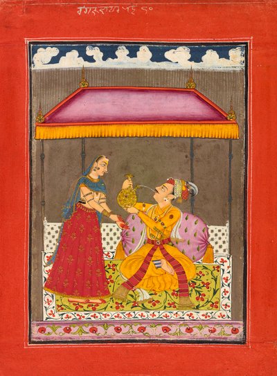Jalandhara Ragaputra, de una serie de Ragamala, ca. 1740-1750 de Unbekannt