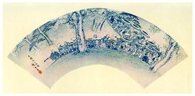 Impresión de abanico japonés en forma de ogi, siglo XIX 1925 de Unbekannt