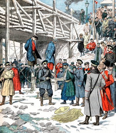 Espías japoneses siendo ahorcados, Guerra Ruso-Japonesa de Unbekannt