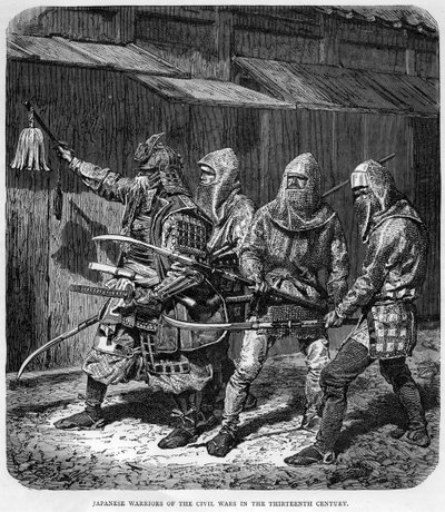 Guerreros japoneses de las guerras civiles en el siglo XIII, c. 1875 de Unbekannt