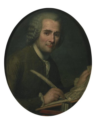Jean-Jacques Rousseau 1712-1778 escribiendo una partitura de Unbekannt