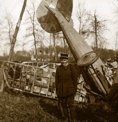 Jean Chaput frente a su 11ª victoria, c1914-c1918 de Unbekannt