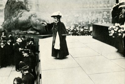 Jennie Baines hablando en Trafalgar Square, 1908, 1947 de Unbekannt