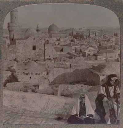 Jerusalén desde la escuela sobre la mezquita, mostrando la Torre de Antonio, c1900 de Unbekannt