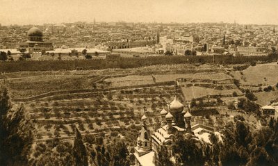 Jerusalén desde el Monte de los Olivos, c. 1918-c. 1939 de Unbekannt