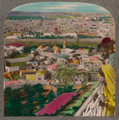 Jerusalén desde la Iglesia Rusa en el Monte de los Olivos, c1900 de Unbekannt