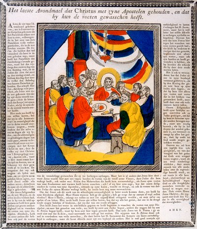 Jesús y sus discípulos en la Última Cena, siglo XIX de Unbekannt