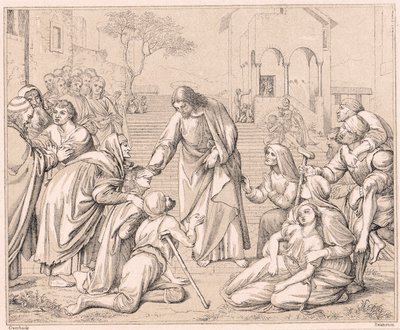 Jesús sanando a las multitudes, c. 1880 de Unbekannt
