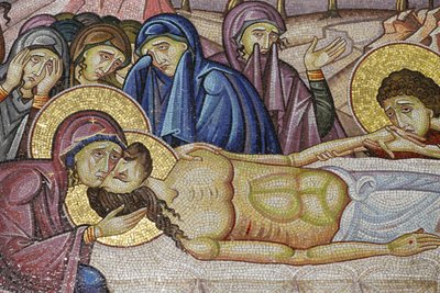 Jesús colocado en la nueva tumba de José de Arimatea (detalle) de Unbekannt