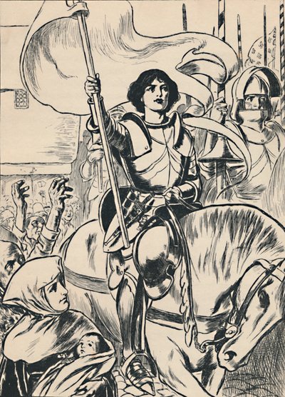Juana a la cabeza del ejército, c.1907 de Unbekannt