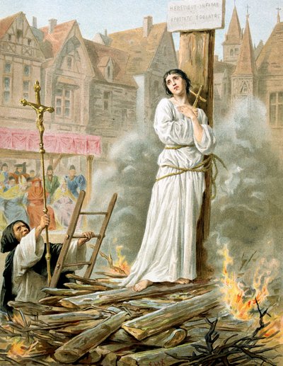 Juana de Arco c1412-1431, Doncella de Orleans, patriota y mártir francesa, siglo XIX de Unbekannt