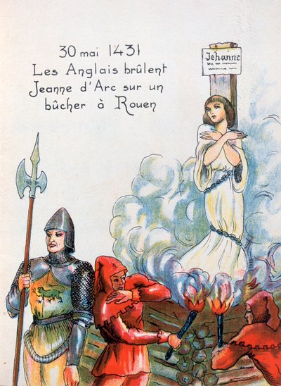 Juana de Arco ejecutada por los ingleses, 30 de mayo de 1431 siglo XX de Unbekannt