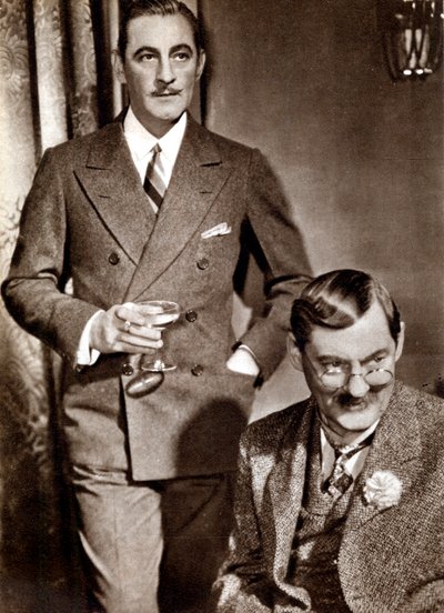 John y Lionel Barrymore, actores estadounidenses de teatro y cine de Unbekannt