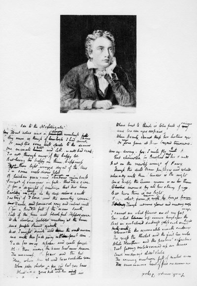 John Keats, poeta inglés, y su Oda a un ruiseñor, 1819 1958 de Unbekannt