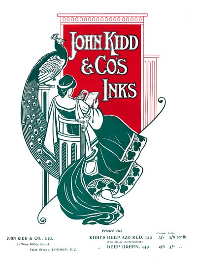 Anuncio de tintas John Kidd & Co, 1907 de Unbekannt