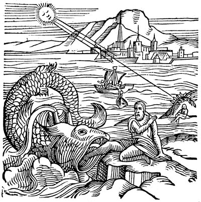 Jonás siendo vomitado por la ballena, 1557 de Unbekannt