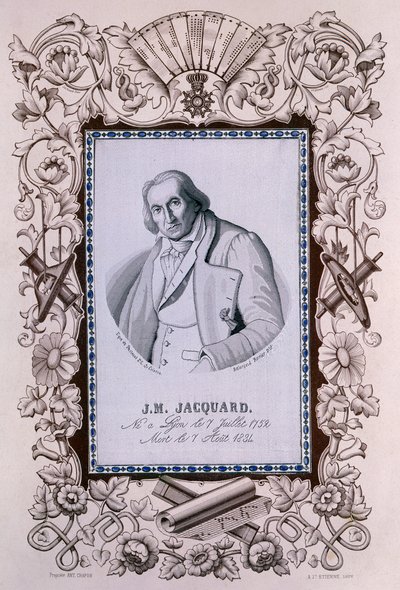 Joseph-Marie Jacquard, inventor del telar Jacquard, c. 1850 de Unbekannt