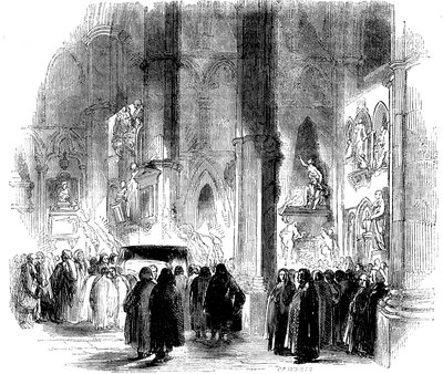 Funeral con antorchas de Joseph Addison en la Abadía de Westminster, 1719 c1850 de Unbekannt