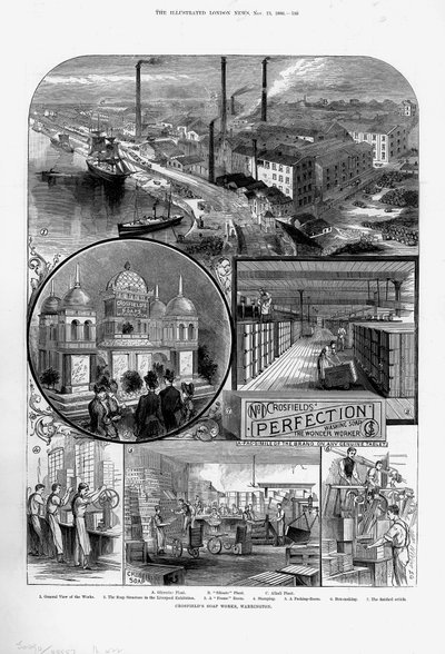 Fábrica de jabón Joseph Crosfield & Sons en Bank Quarry, Warrington, Cheshire, 1886 de Unbekannt