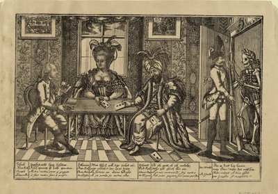 José II, Catalina la Grande y el Sultán Abdul Hamid I jugando a las cartas, c. 1780 de Unbekannt