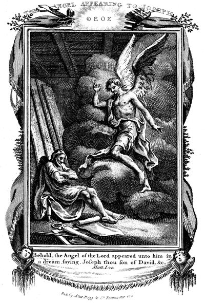 El sueño de José: He aquí, el ángel del Señor se le apareció en un sueño, 1804 de Unbekannt