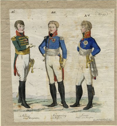 Jérôme Bonaparte, Rey de Westfalia, Príncipe Luis Fernando de Prusia y Ludwig I de Baviera de Unbekannt