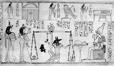 Juicio de los muertos, del Templo de Deir-el-Bahari, Egipto, c. 1025 a.C., 1936 de Unbekannt