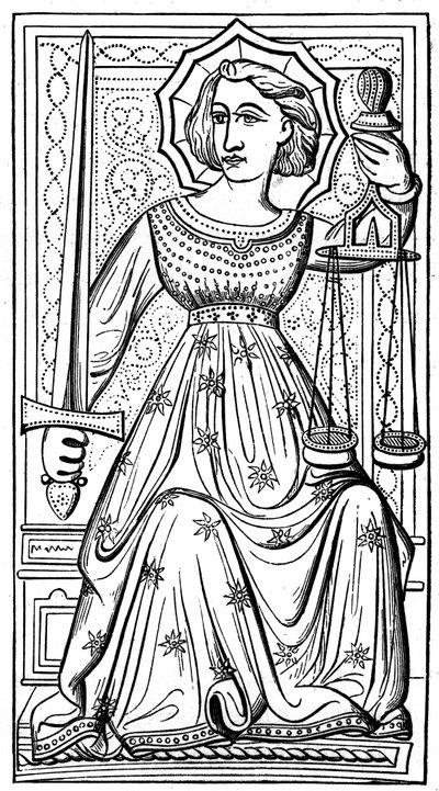 Justicia, carta del tarot, siglo XIV, 1870 de Unbekannt