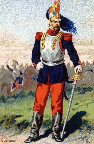 K: Coracero. Grabado en "Alfabeto Militar". Iniciales del ilustrador: A. D. Editor desconocido. Cromolitografías finales del siglo XIX. Dim: 10,5x7cm de Unbekannt